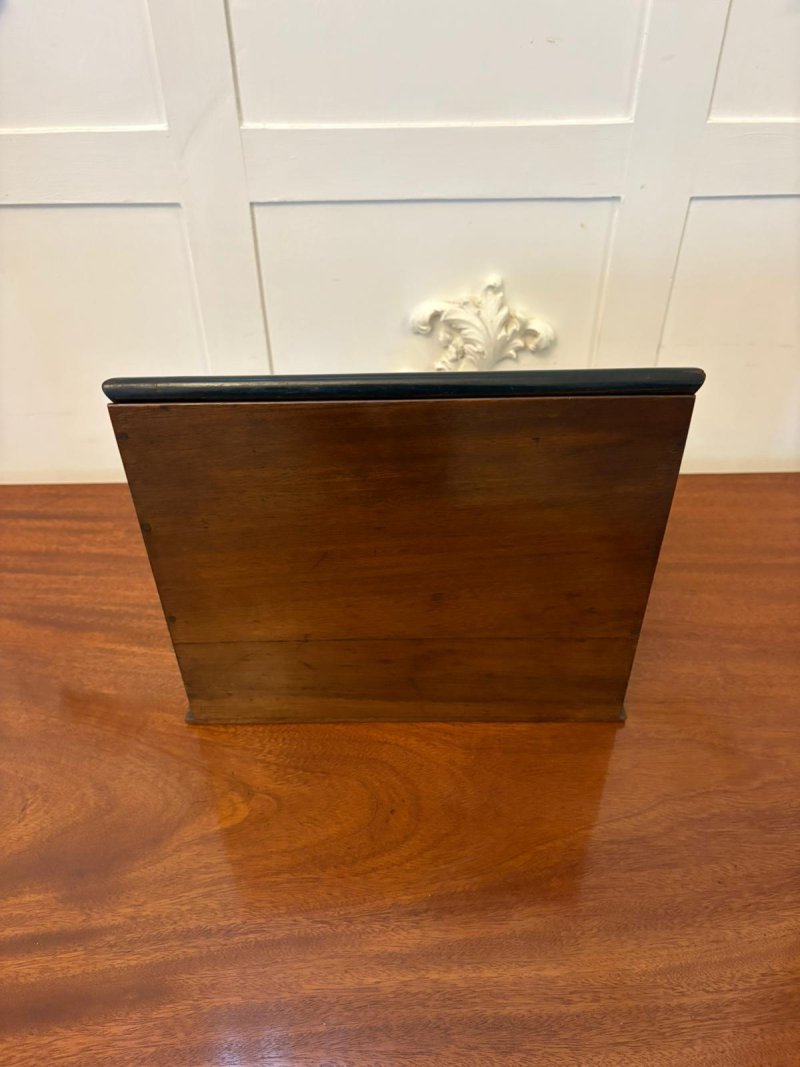 Unusual Antique Victorian Quality Burr Walnut Brass Mounted Stationery Box - Image 9